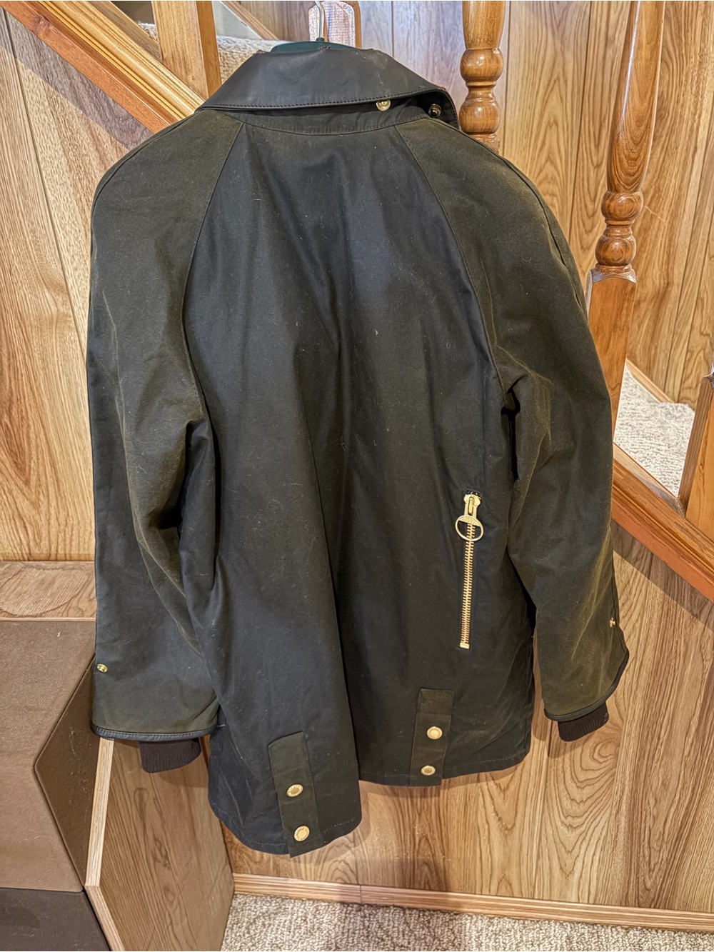 Barbour Norwood Waxed Jacket with Fur Vest - Picture 6 of 8